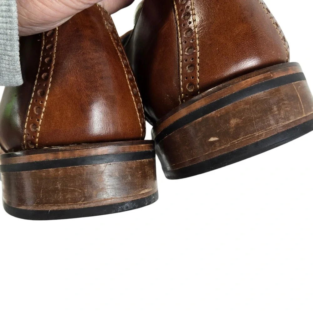 Cole Haan Drake Brown Leather Plain Toe Brogue Dress Shoes Men's 11.5 M EUC